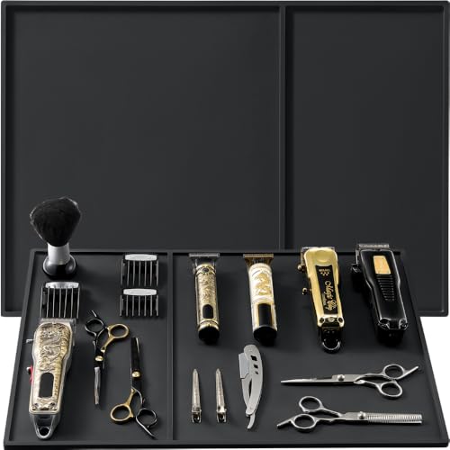 Large Professional Barber Mat 20x14 Inches Non-Slip Counter Pad for Clippers & Tools