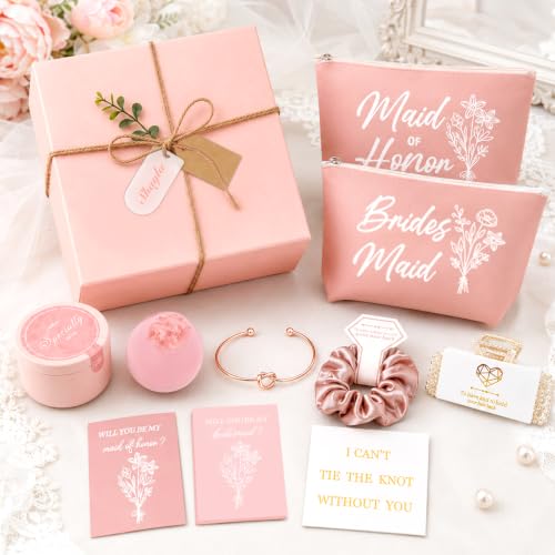 Pink Bridesmaid Gift Set - 49pcs Bridesmaid Proposal Box for Wedding Party - Variation of THIS listing