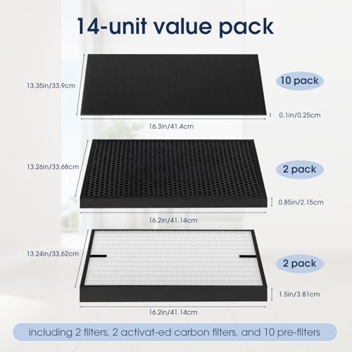Air Purifier Replacement Filters 14 Pack for Air Doctor 3000 Series