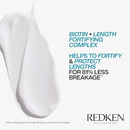 Redken Extreme Length Conditioner 10.1 Fl Oz for Longer, Stronger Hair – Biotin & Castor Oil