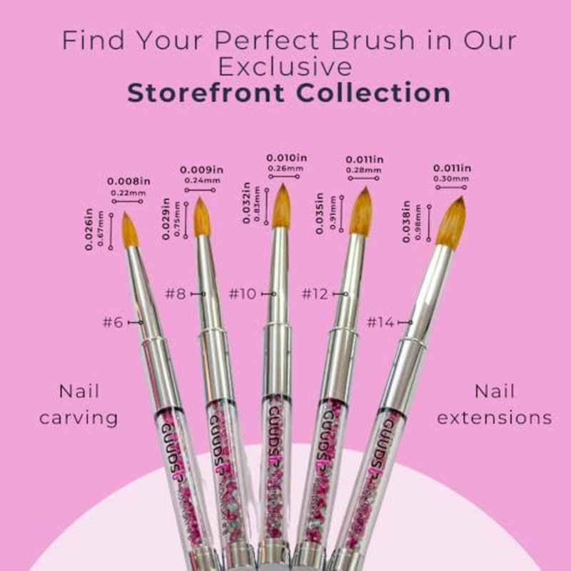 Acrylic Nail Art Brush ? Kolinsky Brush for Acrylic Application ? Ultra-Precise, Durable & No Shedding ? Perfect for Salon, DIY & Pro Use - Enhance Your Skills with GUUDSUP - Size 12