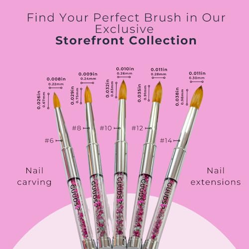 Acrylic Nail Art Brush ? Kolinsky Brush for Acrylic Application ? Ultra-Precise, Durable & No Shedding ? Perfect for Salon, DIY & Pro Use - Enhance Your Skills with GUUDSUP - Size 12