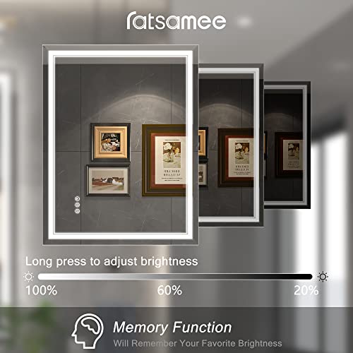28x36 LED Bathroom Mirror with Lights - Anti-Fog, Dimmable, 3-Color, Backlit & Front Lit - Variation of 3-Color (Front+Back) 36"L x 28"W