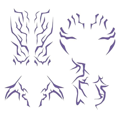 Temporary Tattoos ? Rumii Cosplay Tattoo Stickers | Cosplay Accessories for Halloween & Conventions | Purple