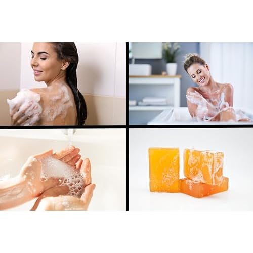 Handmade Pure Glycerine Saffron Soap that deep cleans your skin, giving a natural shine to your skin. Removes tanning 100% Organic, 100 Gr (pack of 4)