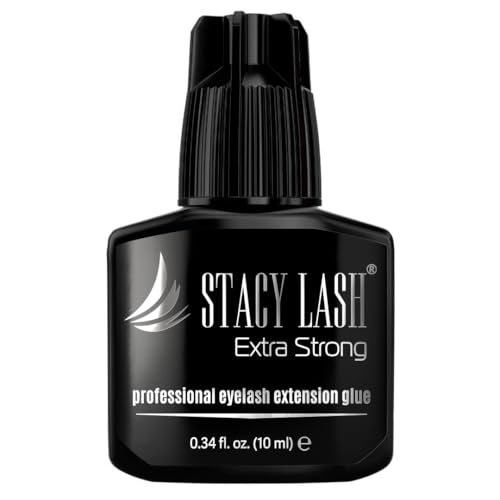 Extra Strong Eyelash Extension Glue - 0.34 Fl Oz, Fast Dry, 8 Week Retention, Black Adhesive - 1 Pack