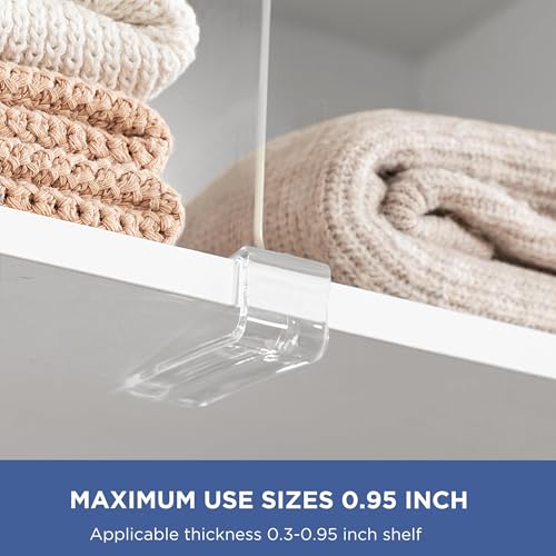 24 Pack Clear Shelf Dividers for Closet & Shelf Organization - Adjustable Acrylic