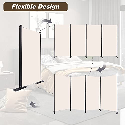Beige 4-Panel Folding Room Divider with Wider Feet - 34" CHOSENM