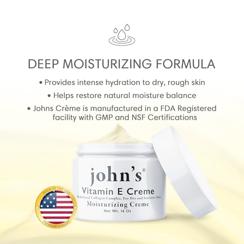 Vitamin E Collagen Face & Body Moisturizer with Aloe – 16 oz Hydrating Skin Cream for Dry & Sensitive Skin