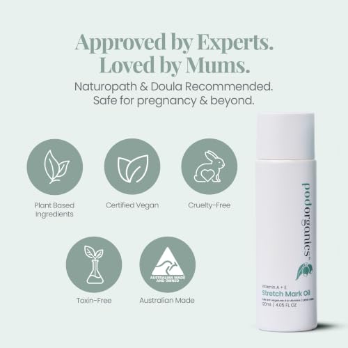 Pregnancy Belly Oil with Vitamins A & E - Nourishing Stretch Mark Oil 120ml