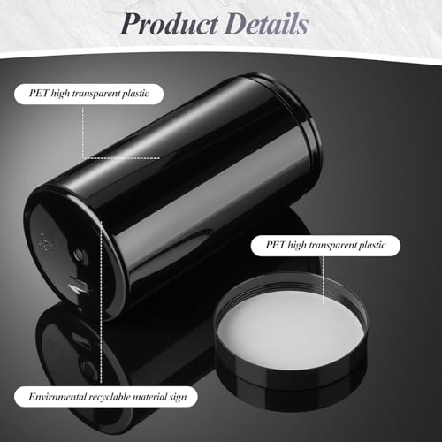 SATINIOR 12-Pack 32 oz Black Plastic Jars with Lids - Reusable Travel Cosmetic Containers for Toiletries, Lotion, Cream, Makeup, Slime, Storage