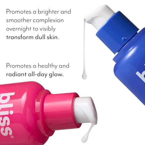 Bliss Brighten & Renew Serum Duo | Vitamin C & Glycolic Acid Serums | Anti-Aging and Brightening Face Serums Duo for Bright, Smooth & Firm Skin