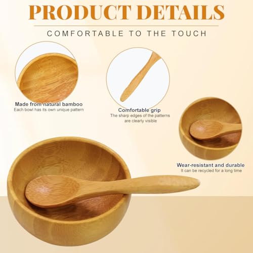 Eco Bamboo Mixing Bowl - Cute Miuni Small Facial Skin Care Mixing Bowl DIY Homemade Mini Cosmetic Tool Sets