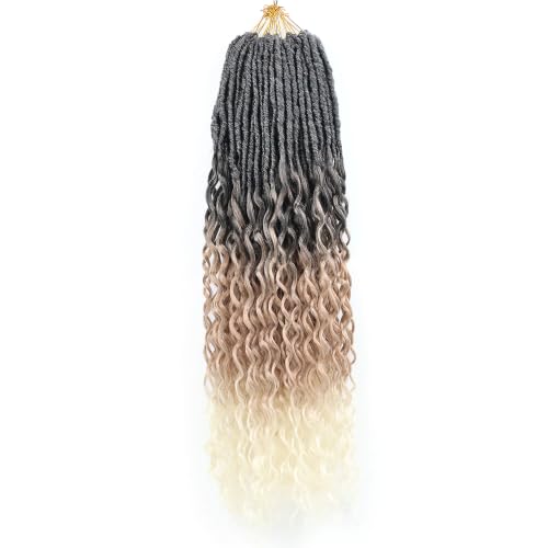 Deep Wave Faux Locs Crochet Hair 30 Inch Black to Beige - 8 Packs