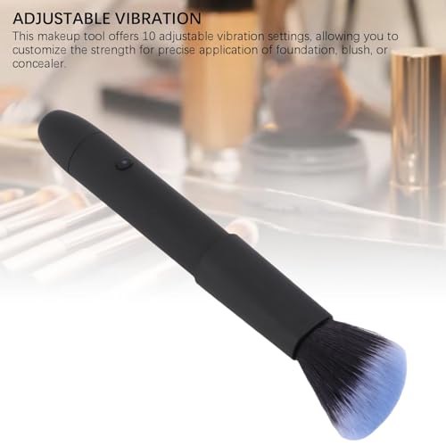 Electric Makeup Brush, 2PCS 10 Gear Vibrating Makeup Brush, Rechargeable Foundation Brush for Blending Contouring Highlight, Portable Multifunctional Loose Powder Brush for Concealer