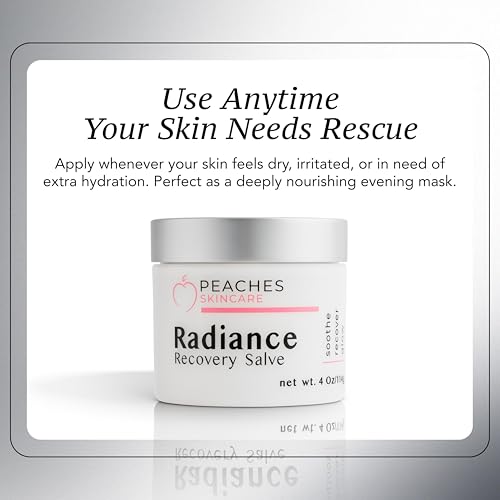 Peaches Skincare Radiance Recovery Salve - Hydrating Face Moisturizer for Delicate Skin - Petroleum Free - Calming Barrier Cream with Cacay Oil and Castor Oil - Overnight Recovery Moisturizer