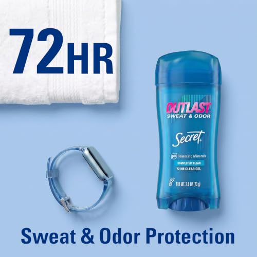 Women’s 72-Hour Clear Gel Antiperspirant Deodorant with PH Minerals, Pack of 4