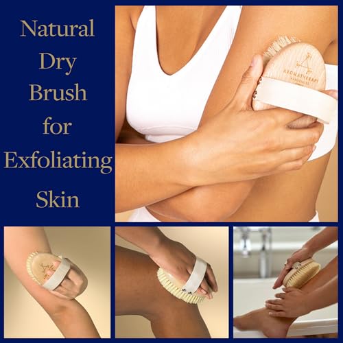Natural Dry Body Brush for Exfoliation & Circulation - Anti-Cellulite Skin Care Tool