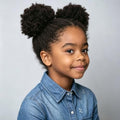 FEIPRO 4 Inch Small Afro Puff Ponytail for Kids - Natural Black Hair Bun Pack of 1