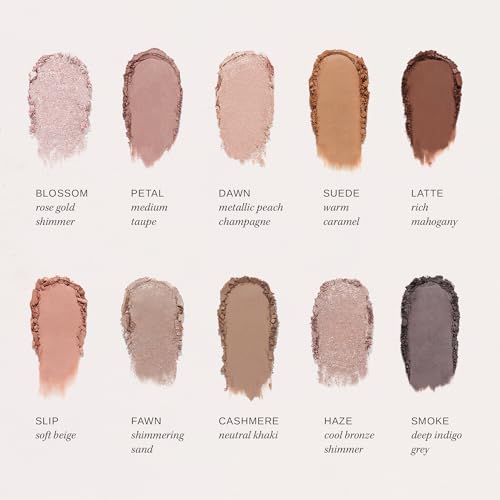 Neutral Eyeshadow Palette with 10 Matte and Shimmer Shades - Travel Friendly, Vegan & Cruelty-Free
