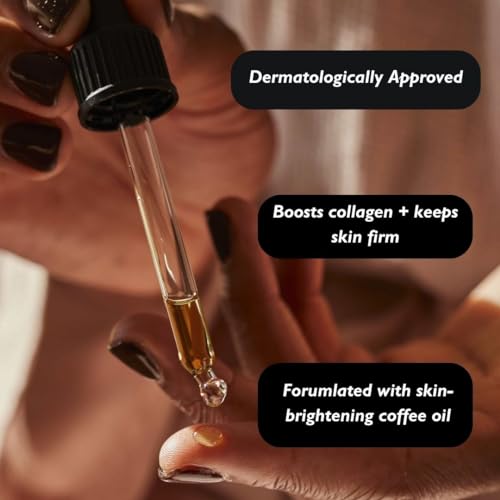 Organic Face Serum with Coffee Oil, Vitamin C & Rosehip for Brightening - Vegan & Cruelty-Free - 1oz