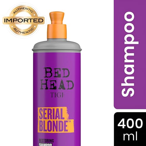 TIGI Bed Head Serial Blonde Restoring Shampoo for Damaged Blonde Hair, Hydrolyzed Keratin, 13.53 fl oz