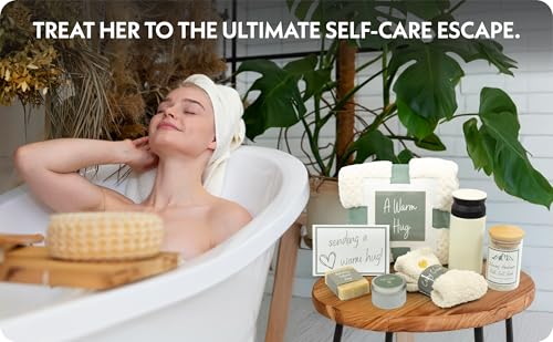 Self-Care Gift Box for Women - Cozy Blanket, Candle, Spa Essentials, Thoughtful Present