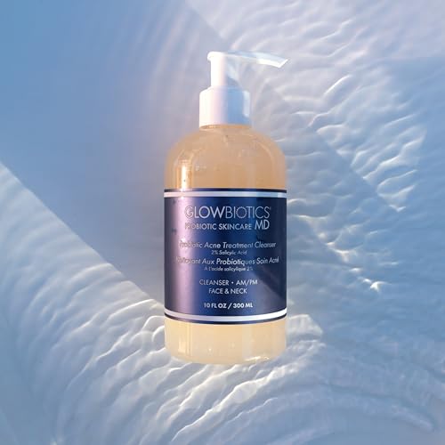 Probiotic Clarifying Face & Body Cleanser with Salicylic Acid & Eucalyptus - 10 oz - Gentle Foaming Wash for Oily Skin - Glowbiotics