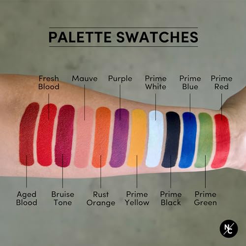 Water-Activated SFX Makeup Palette - 12 High-Pigment Face & Body Paints for Theater & Cosplay