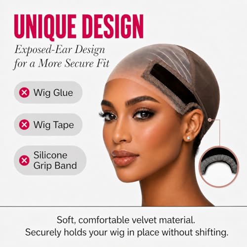 BuyaCraft Brown Max Wig Grip Cap 11x5 HD Transparent Lace for Glueless Wigs