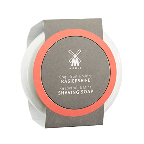 M?HLE Porcelain Dish with Grapefruit & Mint Shaving Soap, 65 Grams ? Shave Soap for Men, Rich & Light Soap Formula, Nurturing Solid Shave Soap Lather, Cooling Effect On Skin