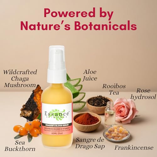 Essance Dragon¡¯s Blood Face Serum ? 60 mL | Lightweight Facial Serum for Daily Skincare Routine, Travel Essentials Kit | Vegan, Plant-Based Skincare for Women & Men