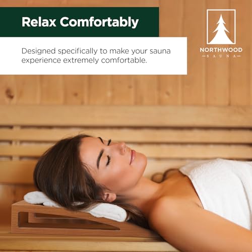 Northwood Sauna Headrest - Handmade Canadian Red Cedar Wood - 1 Pack Ergonomic Neck Support Pillow