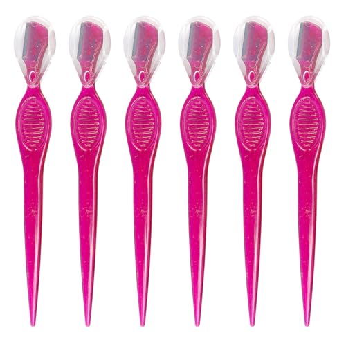 Iconikal 50-Pack Dermaplaning Eyebrow Razor Tool, Pink for Shaping Trimming Primping Morning Routine