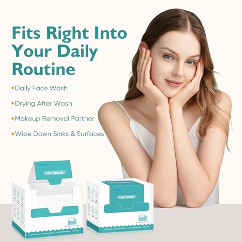 UNIMADE Disposable Face Towels 400 Count – 8 Boxes, 20x20 cm Single-Use Towelettes
