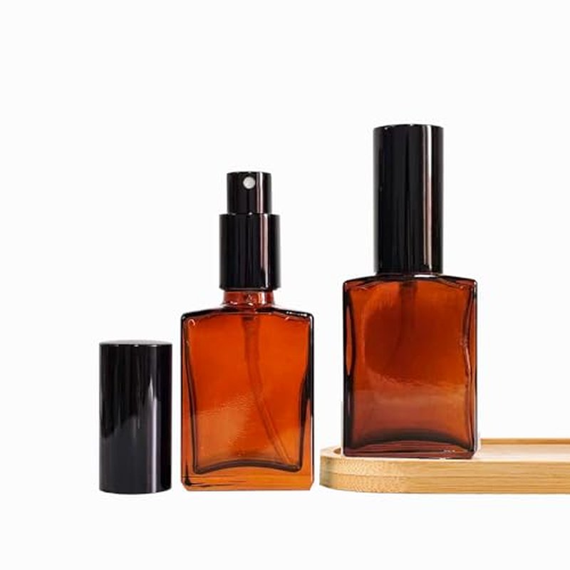 12 Pack 1 oz Amber Glass Perfume Spray Bottle, 30ml /1 oz Fine Mist Atomizer Spray Bottles Refillable, for Perfume, Essential Oil and Liqui (D/Amber)