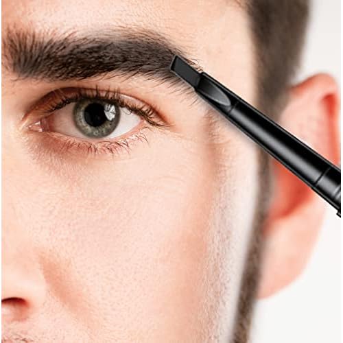 Gentlehomme - Men's 2-in-1 Eyebrow Brush & Pencil - Shape, Define & Fill In - Ultra-Thin - Long-Lasting Black - Vegan - 2 Pencils