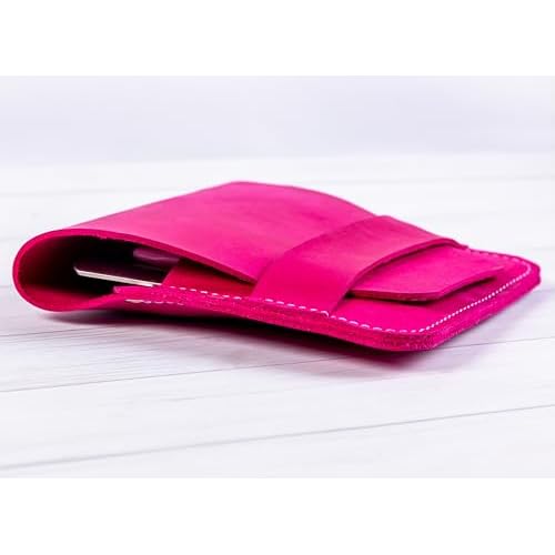 Leather Manicure Set Case Grooming Kit Organizer (Fuchsia)