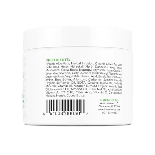 Aloe Infusion Aloe Vera Face & Body Cream ? Natural Moisturizer for Dry, Sensitive & Irritated Skin ? Hydrating, Non-Greasy Lotion with Shea Butter & Manuka Honey ? After-Sun Care & Eczema Cream