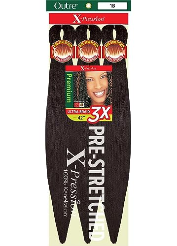 Pre-Stretched Braiding Hair 42" 3X - Medium Brown 4, 5 Pack