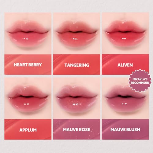 TIRTIR [*Mini Size Waterism Tinted Lip Gloss #07 Cassis Plum, 0.06 Fl Oz ? Kiss Ready Lipgloss, 12H Long Lasting Non Sticky Natural Tinted Glow Korean Multiuse Cheek and Lip Tint for Women gift