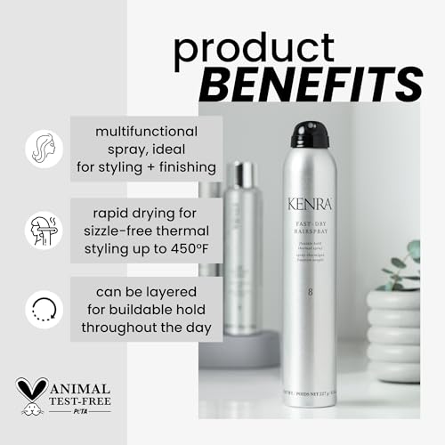 Kenra 8 Fl Oz Fast Dry Flexible Hairspray | Thermal & Finishing Spray for All Hair Types