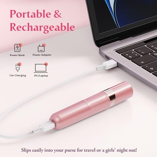 Facial Hair Remover for Women | Dual-Head Face Shaver Electric Hair Removal Device for Face,Lip, Chin | 2 Replacement Heads, Pink-1