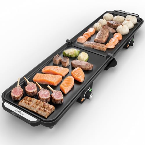 38-Inch Electric Griddle with Nonstick Surface & Dual Temperature Control