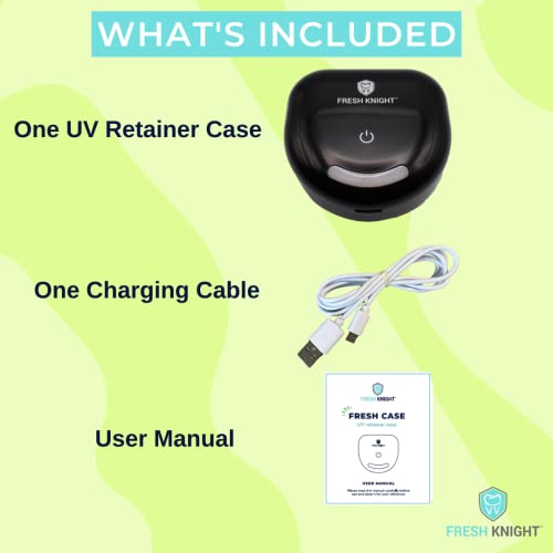UV Retainer Case with Disinfection for Invisalign & Mouth Guards - Black UV (1 Box)
