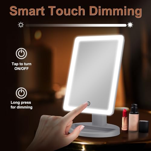 COSMIRROR Lighted Makeup Vanity Mirror with 72 LED Lights & 3 Color Modes - White