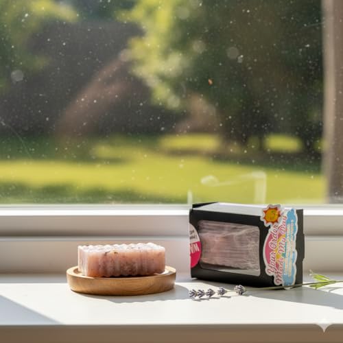 Lavender Moon Violet Clay and Lavender Bar Soap Handcrafted Scented Cleansing Soap for Daily Bath and Shower Use with Floral Aroma 80g