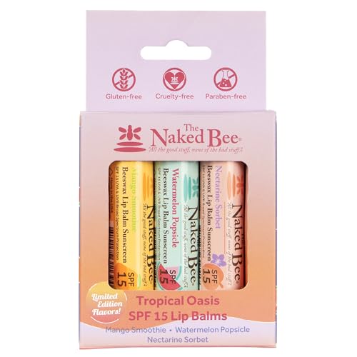 The Naked Bee Tropical Oasis SPF 15 Lip Balm Gift Set - 3 Pack