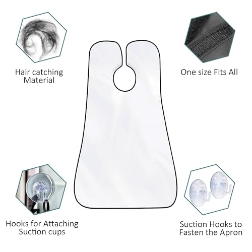 Beard Bib Apron, Beard Trimming Catcher for Men Shaving Hair Clippings Non-Stick Waterproof Grooming Cloth