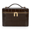 HiTotes Crocodile Waterproof Makeup Bag with Leather Toiletry Organizer - Travel Cosmetic Case, Women’s Vanity & Storage